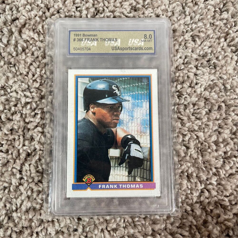 1991 Bowman Frank Thomas NM-MT 8 Bowman Graded Baseball Card #366 1991 USA